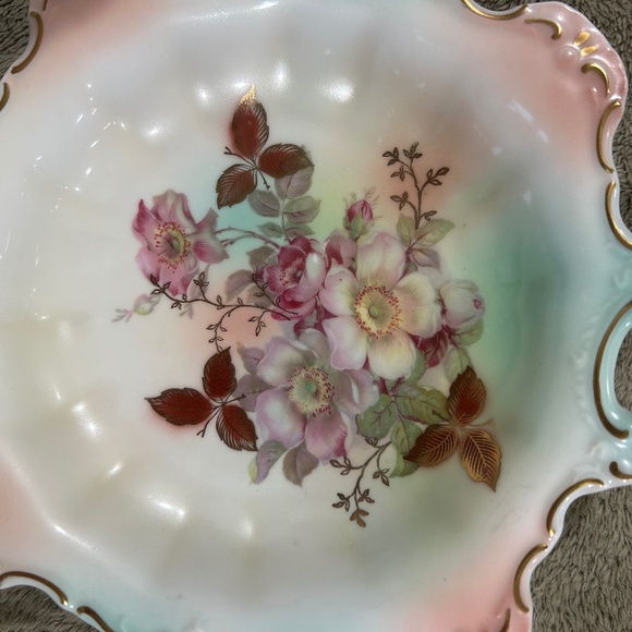 Vintage Schumann Arzberg Bavaria Germany Wild Rose Pattern 9" Bowl with Handles - Picture 2 of 7